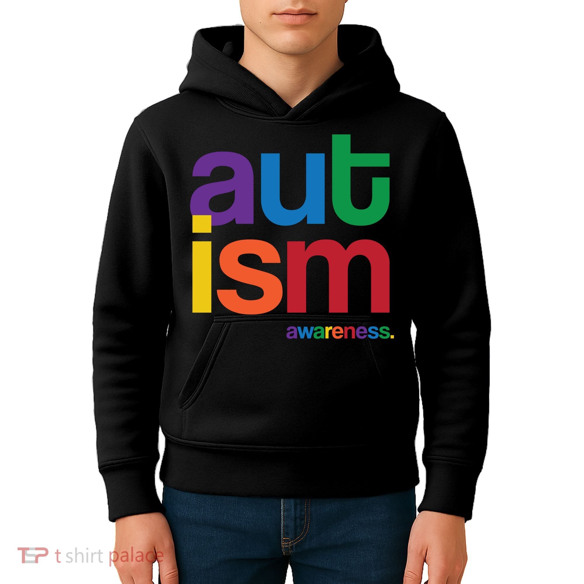 Autism Awareness Rainbow Letters Kids Hoodie