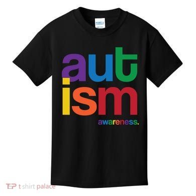 Autism Awareness Rainbow Letters Kids T-Shirt