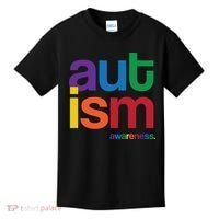 Autism Awareness Rainbow Letters Kids T-Shirt thumb 0