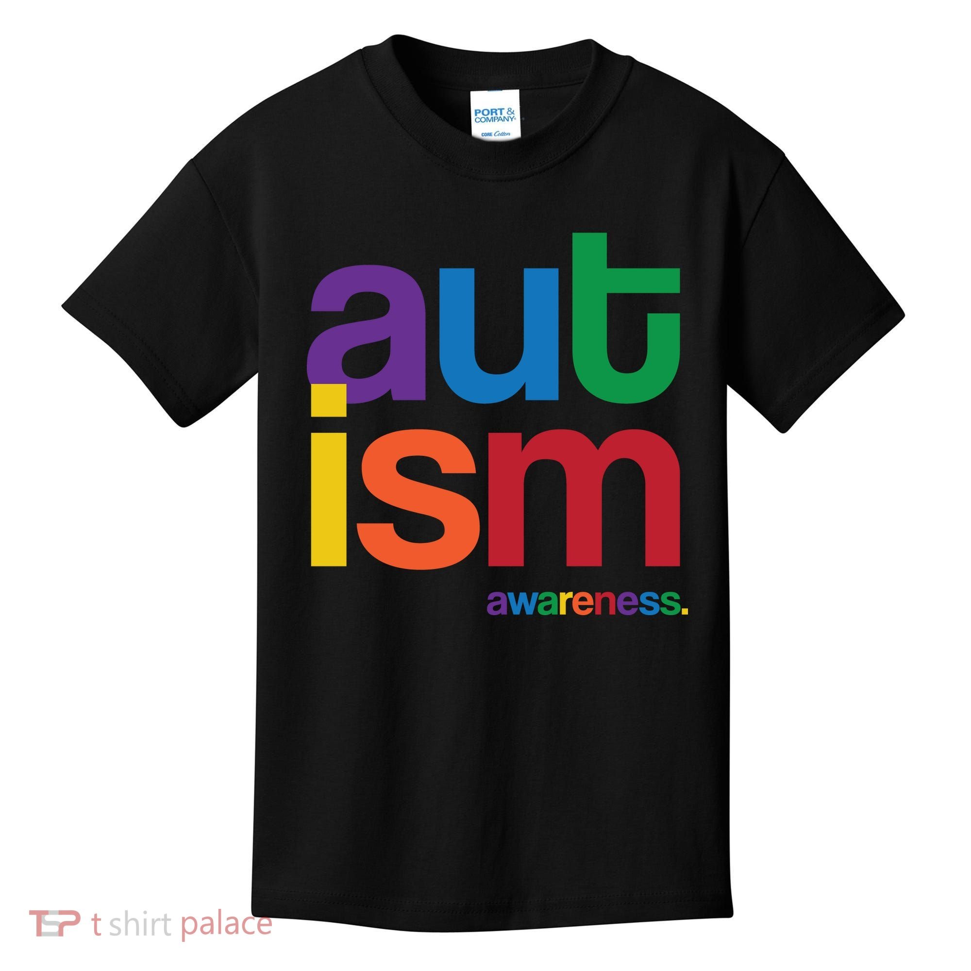 Autism Awareness Rainbow Letters Kids T-Shirt