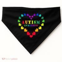 Autism Awareness Rainbow Puzzles Of Love USA-Made Doggie Bandana thumb 0