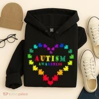 Autism Awareness Rainbow Puzzles Of Love Hoodie thumb 4