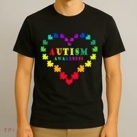 Autism Awareness Rainbow Puzzles Of Love T-Shirt thumb 3