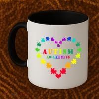 Autism Awareness Rainbow Puzzles Of Love Coffee Mug thumb 2