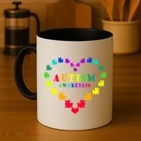 Autism Awareness Rainbow Puzzles Of Love Coffee Mug thumb 4