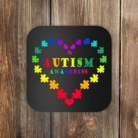 Autism Awareness Rainbow Puzzles Of Love Coaster thumb 0