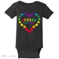 Autism Awareness Rainbow Puzzles Of Love Baby Bodysuit thumb 0