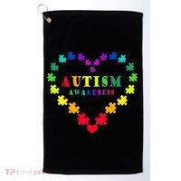 Autism Awareness Rainbow Puzzles Of Love Golf Towel thumb 0