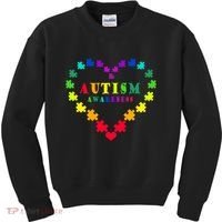Autism Awareness Rainbow Puzzles Of Love Kids Sweatshirt thumb 0
