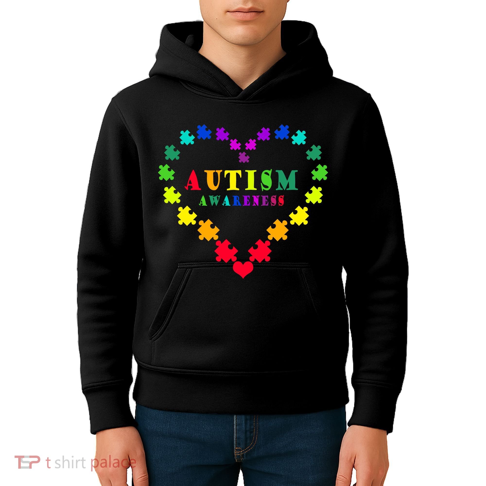 Autism Awareness Rainbow Puzzles Of Love Kids Hoodie