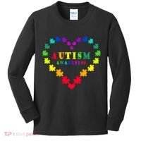 Autism Awareness Rainbow Puzzles Of Love Kids Long Sleeve Shirt thumb 0