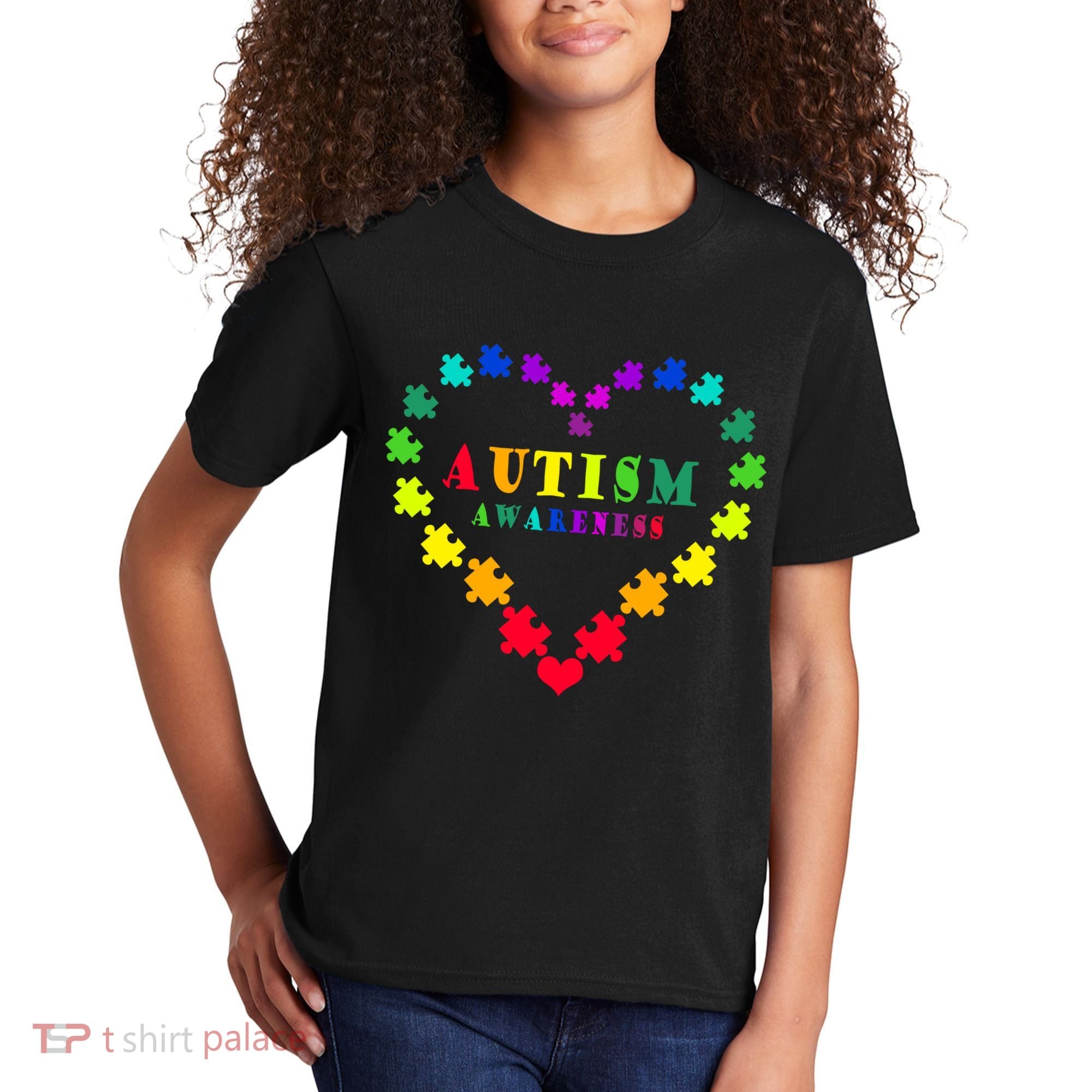 Autism Awareness Rainbow Puzzles Of Love Kids T-Shirt