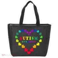 Autism Awareness Rainbow Puzzles Of Love Tote Bag thumb 0