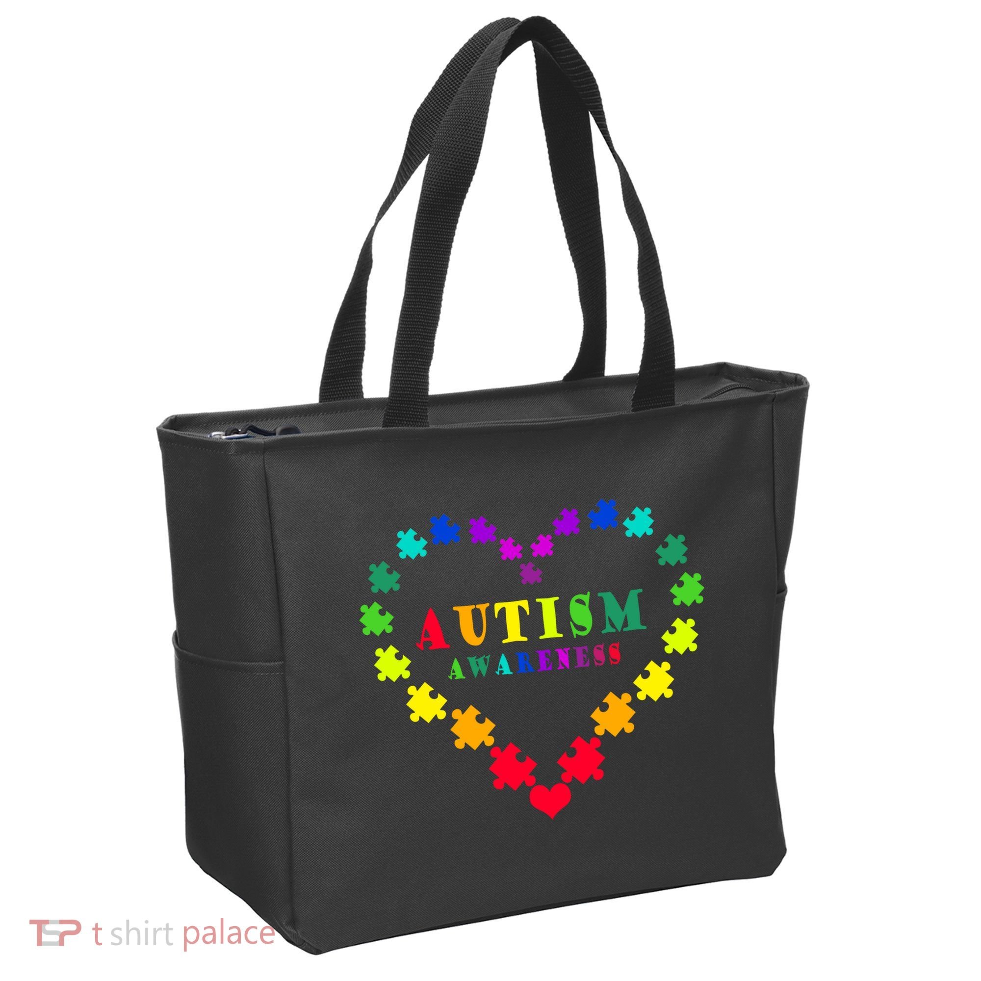 Autism Awareness Rainbow Puzzles Of Love Tote Bag