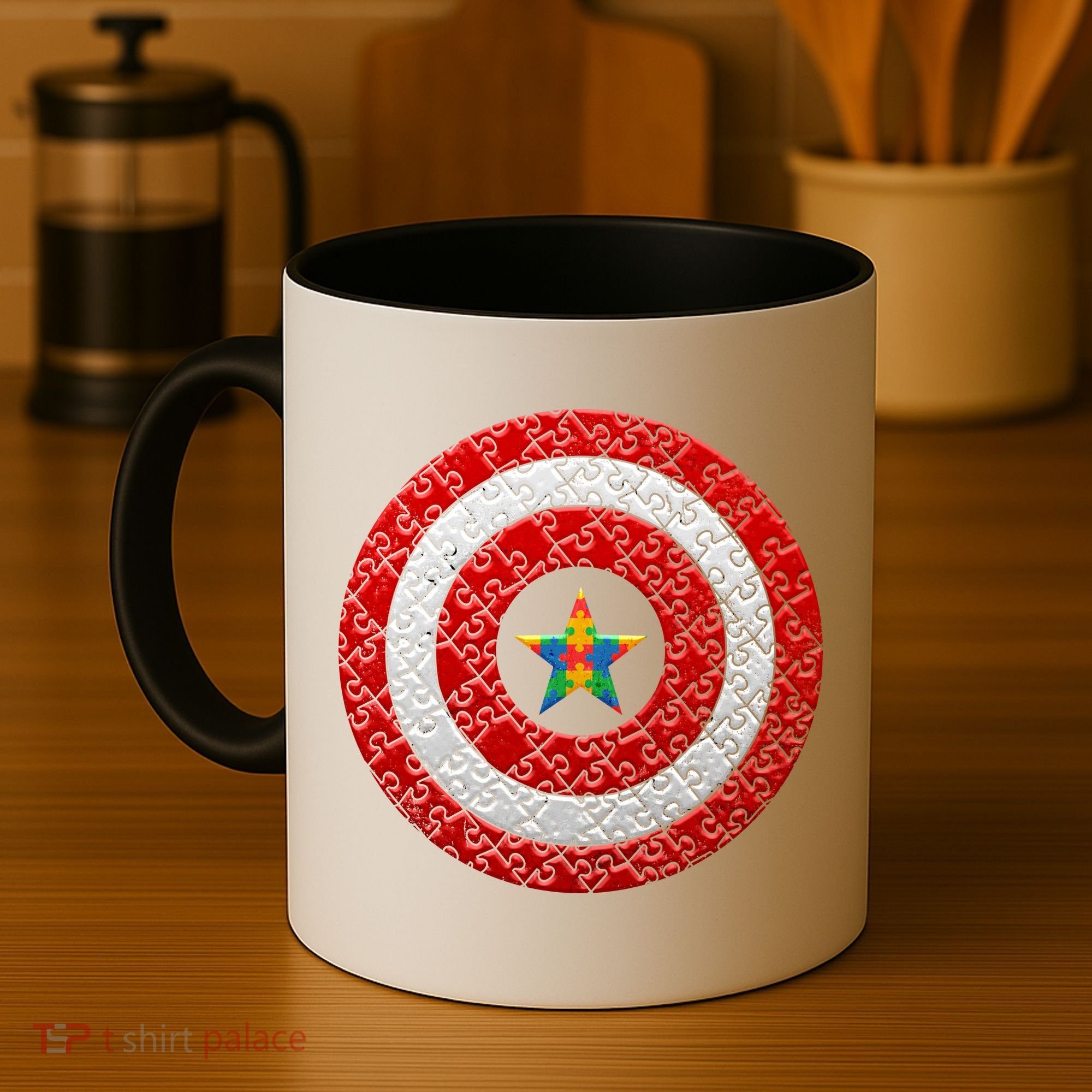 Autism Awareness Star Hero Shield Coffee Mug