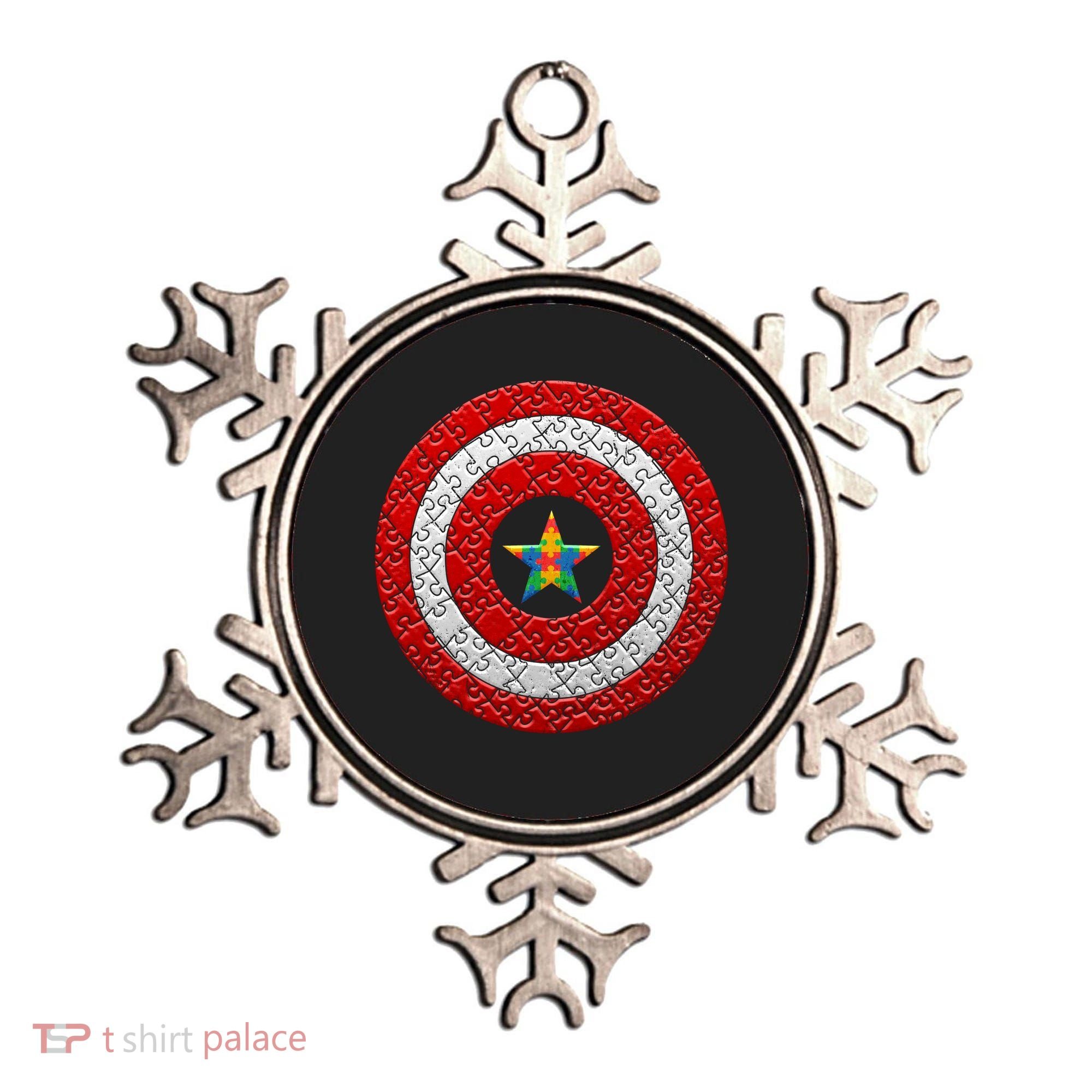 Autism Awareness Star Hero Shield Ornament