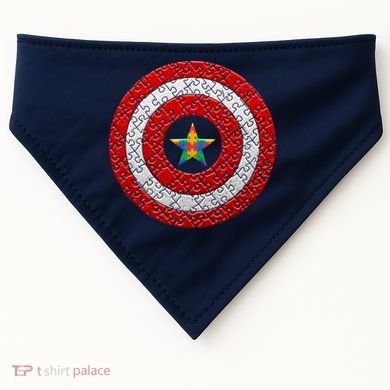 Autism Awareness Star Hero Shield USA-Made Doggie Bandana