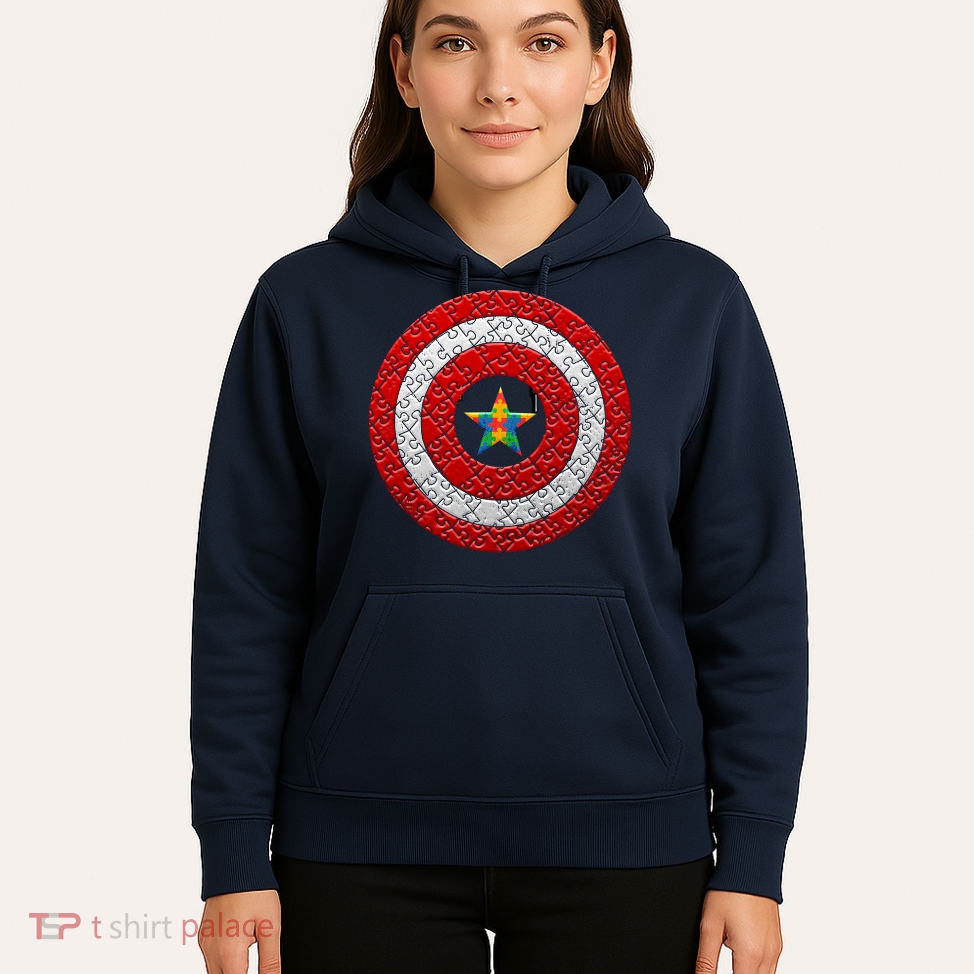 Autism Awareness Star Hero Shield Hoodie
