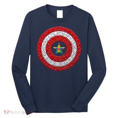 Autism Awareness Star Hero Shield Long Sleeve Shirt
