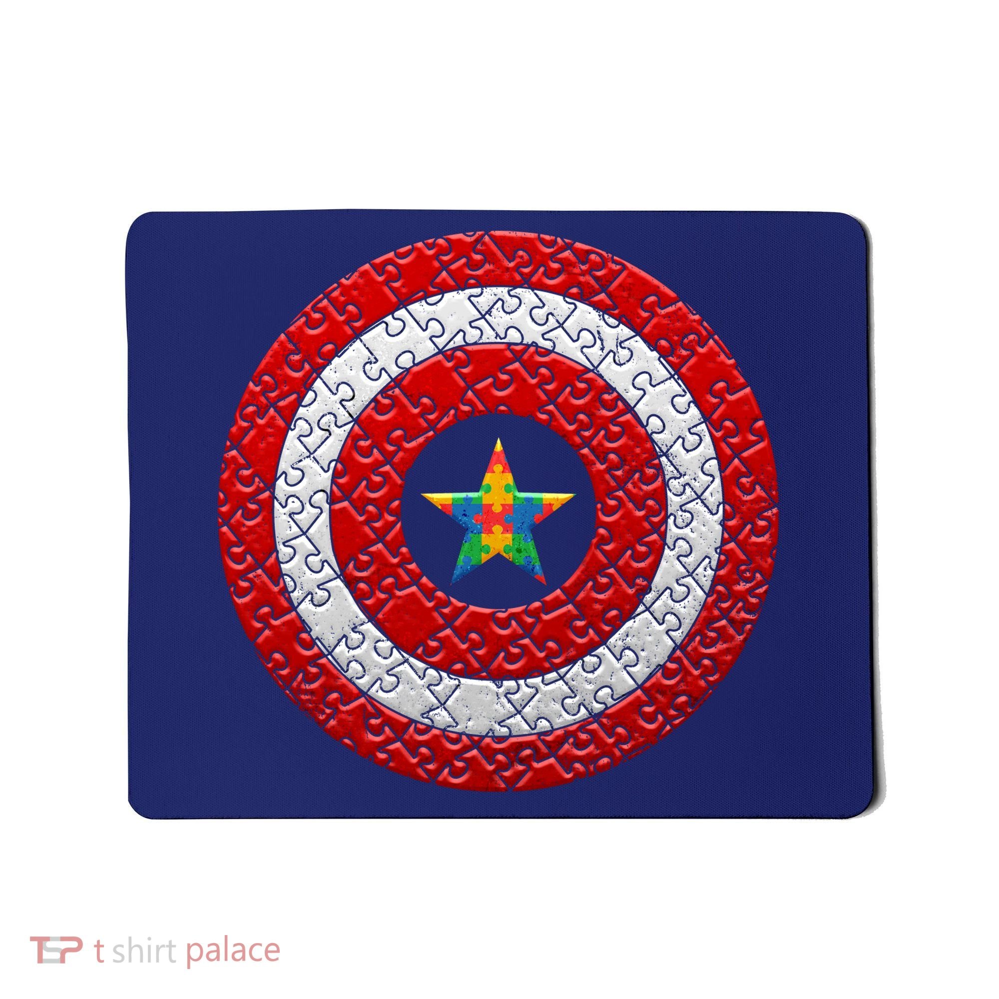 Autism Awareness Star Hero Shield Mousepad
