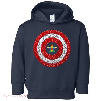 Autism Awareness Star Hero Shield Toddler Hoodie