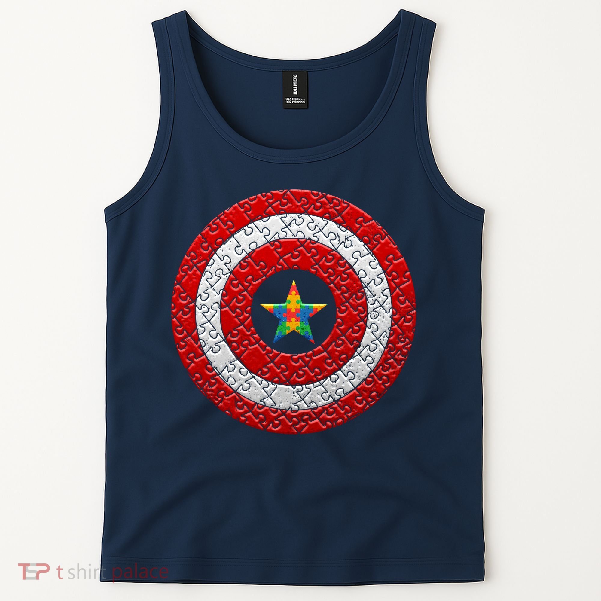 Autism Awareness Star Hero Shield Tank Top
