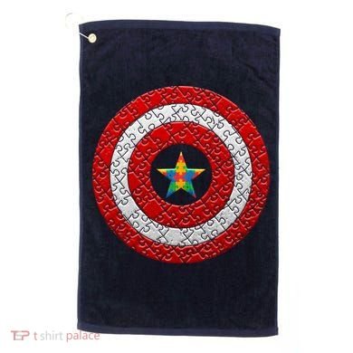 Autism Awareness Star Hero Shield Golf Towel
