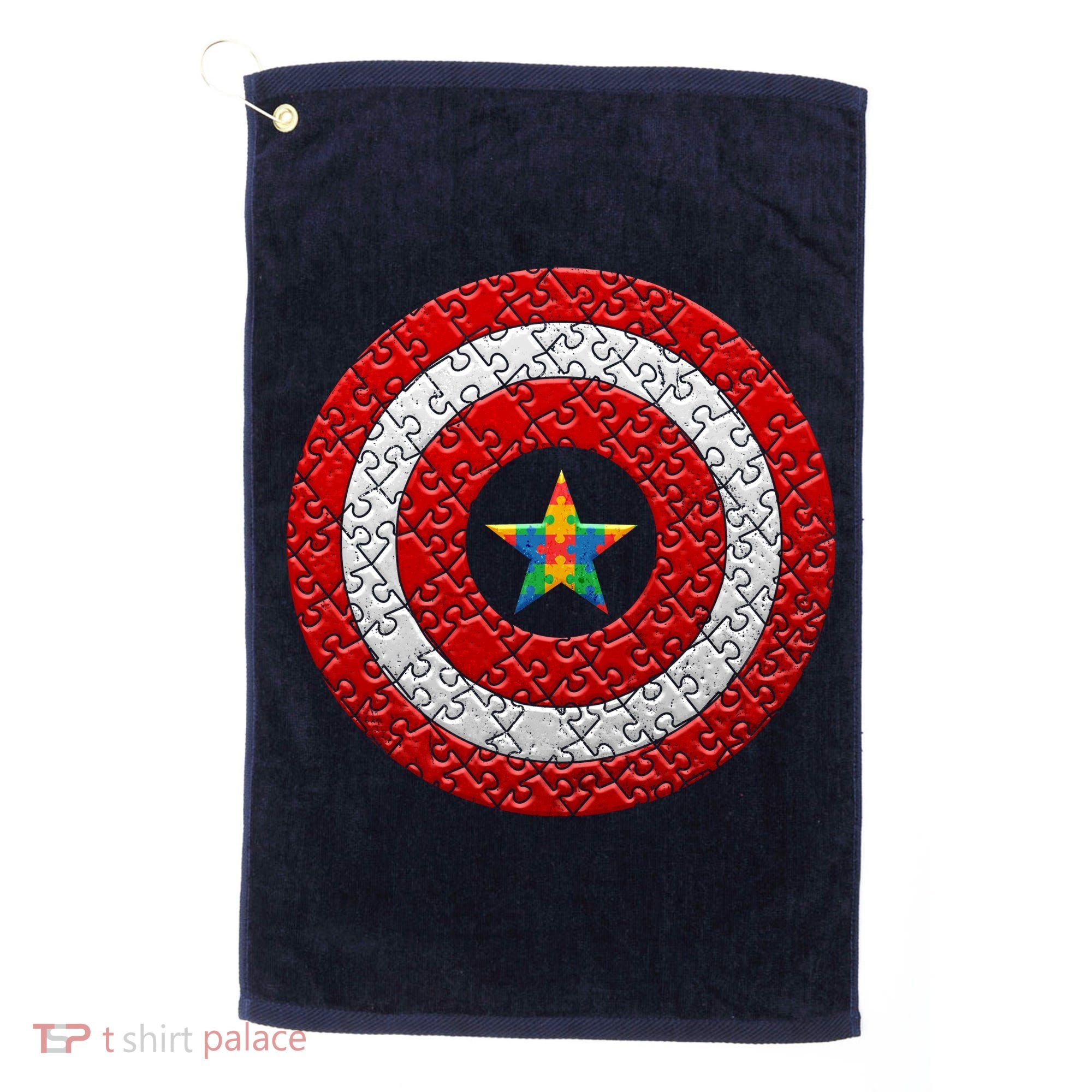 Autism Awareness Star Hero Shield Golf Towel