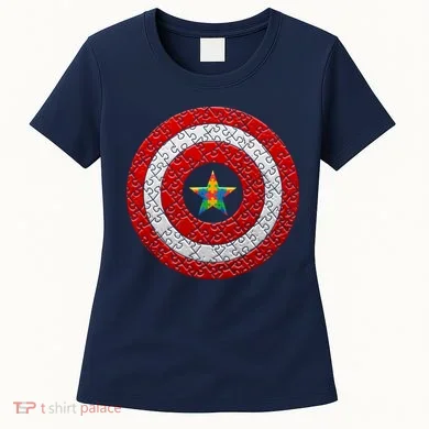 Autism Awareness Star Hero Shield Women's T-Shirt