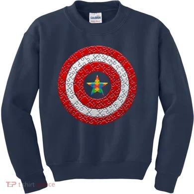 Autism Awareness Star Hero Shield Kids Sweatshirt