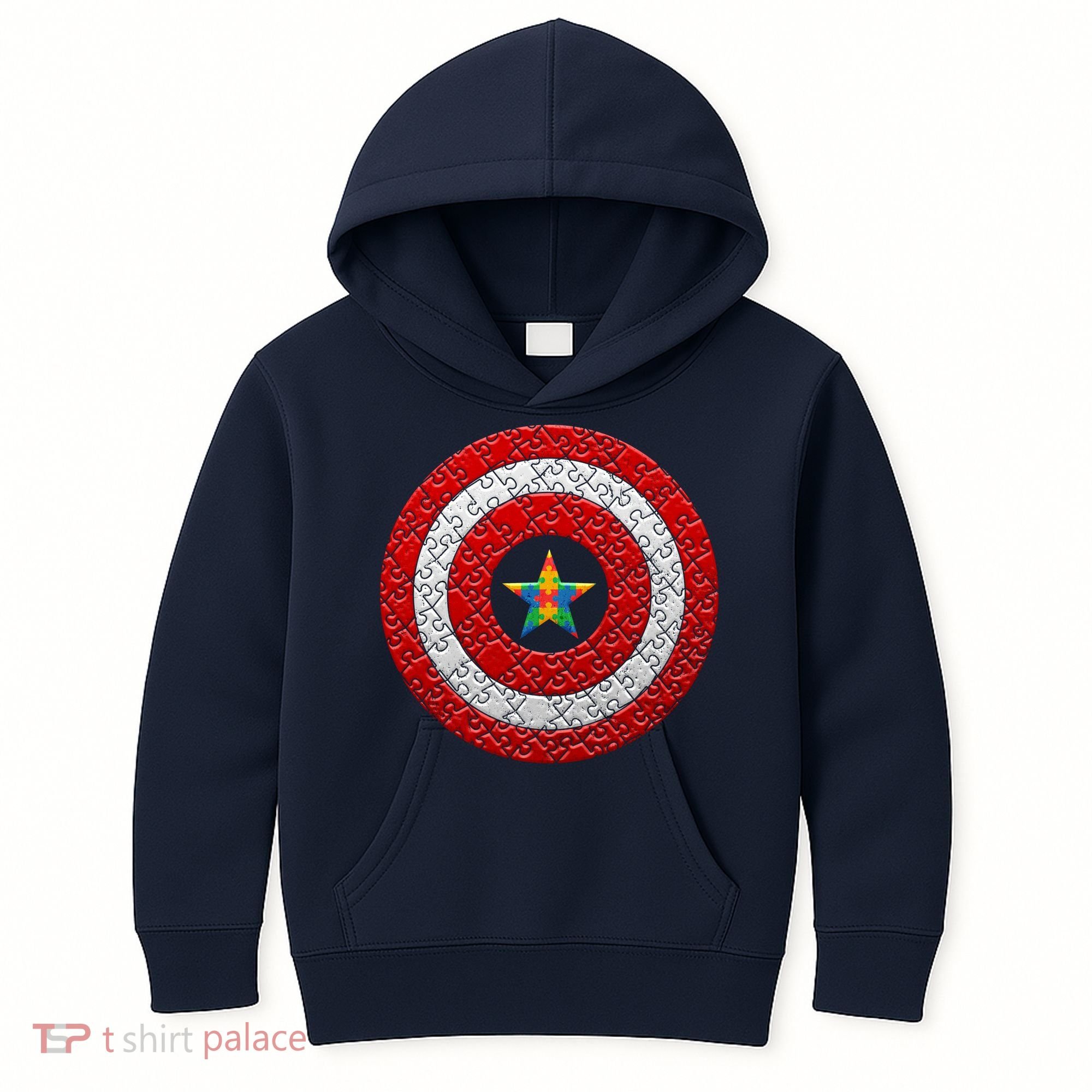 Autism Awareness Star Hero Shield Kids Hoodie