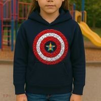 Autism Awareness Star Hero Shield Kids Hoodie thumb 3