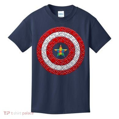 Autism Awareness Star Hero Shield Kids T-Shirt