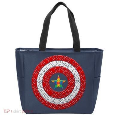 Autism Awareness Star Hero Shield Tote Bag