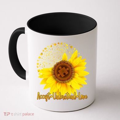 Autism Awareness Sunflower Puzzle Coffee Mug