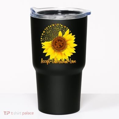 Autism Awareness Sunflower Puzzle Tumbler
