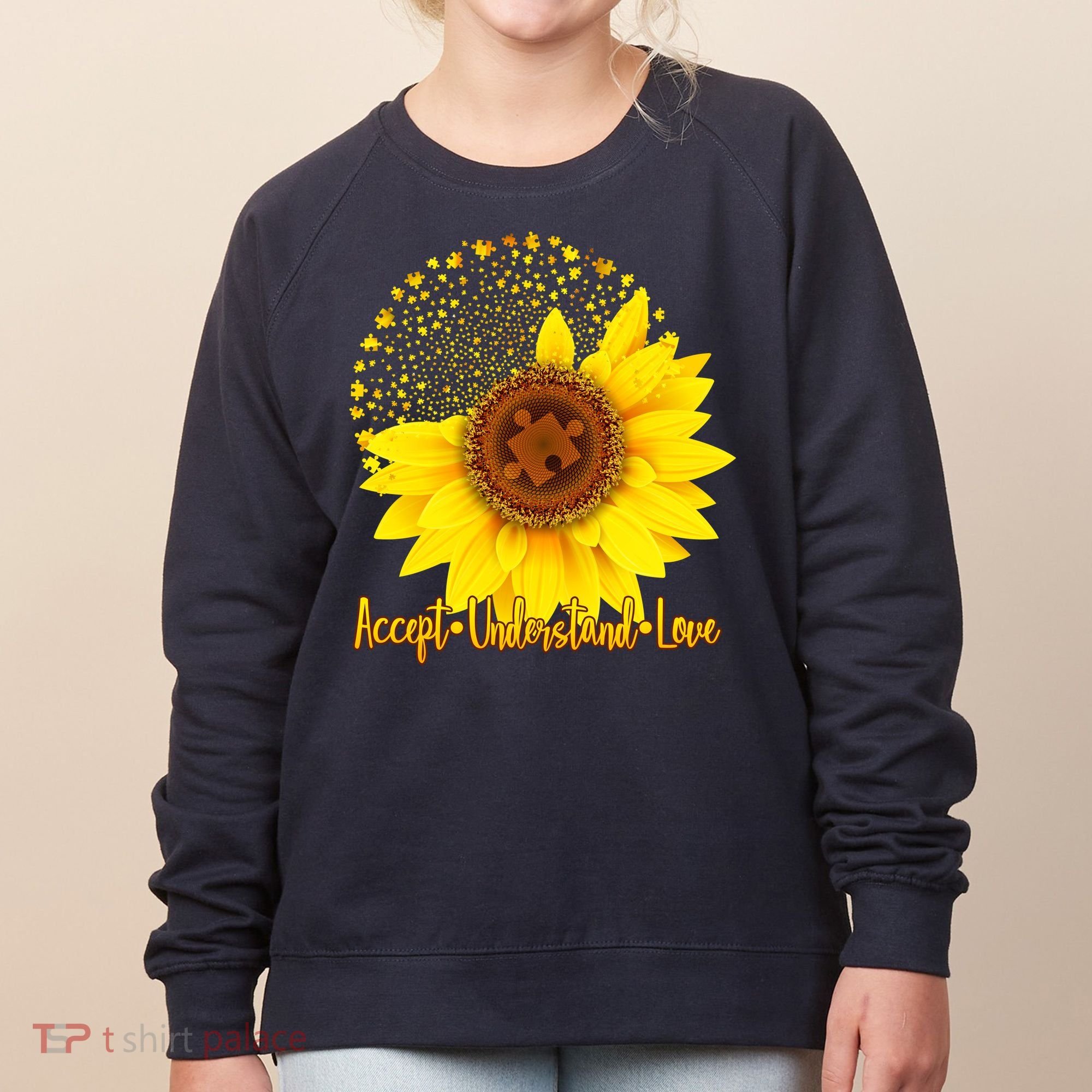 Autism Awareness Sunflower Puzzle Women's Sweatshirt