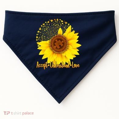 Autism Awareness Sunflower Puzzle USA-Made Doggie Bandana