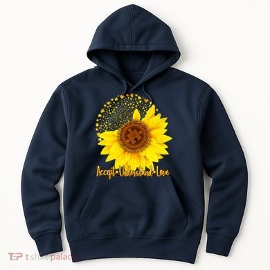 Autism Awareness Sunflower Puzzle Hoodie