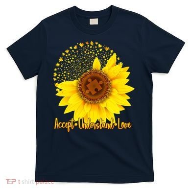 Autism Awareness Sunflower Puzzle T-Shirt