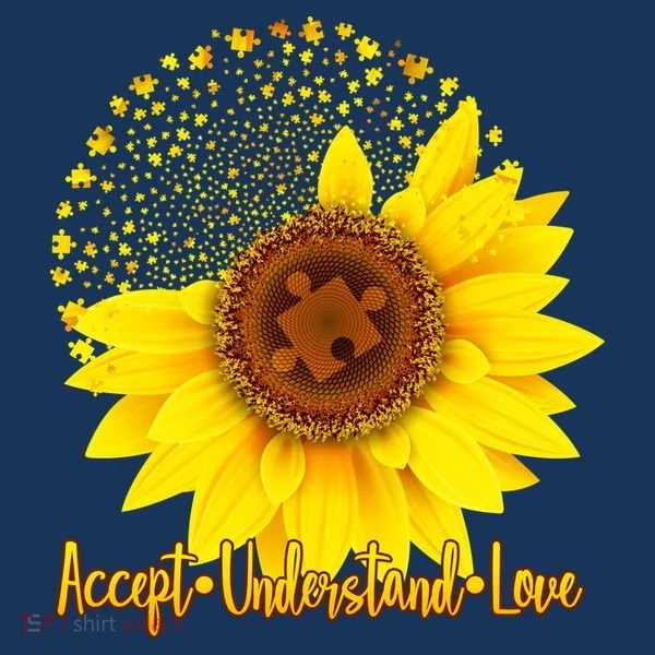 Autism Awareness Sunflower Puzzle T-Shirt