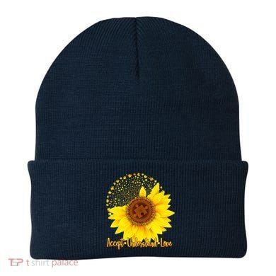 Autism Awareness Sunflower Puzzle Beanie
