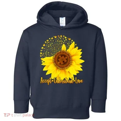 Autism Awareness Sunflower Puzzle Toddler Hoodie