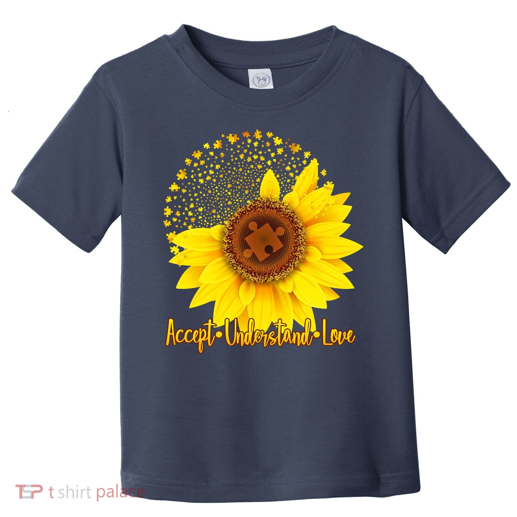 Autism Awareness Sunflower Puzzle Toddler T-Shirt
