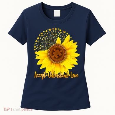 Autism Awareness Sunflower Puzzle Women's T-Shirt