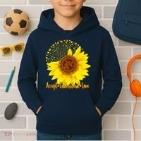 Autism Awareness Sunflower Puzzle Kids Hoodie thumb 2