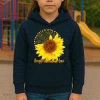 Autism Awareness Sunflower Puzzle Kids Hoodie thumb 3