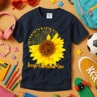Autism Awareness Sunflower Puzzle Kids T-Shirt thumb 3