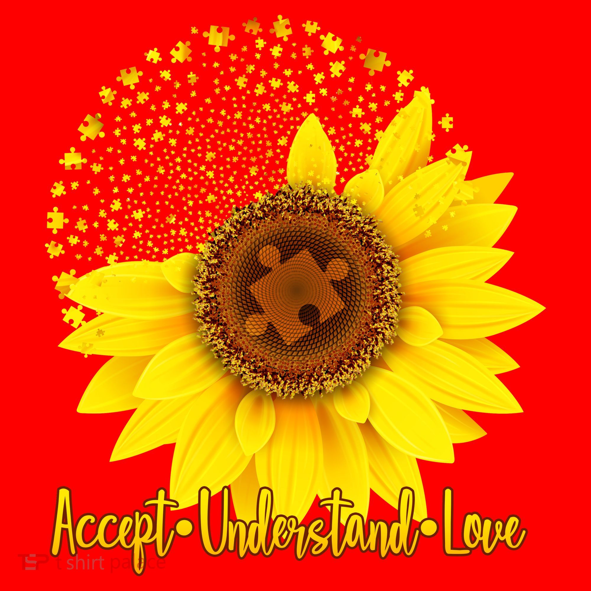 Autism Awareness Sunflower Puzzle Santa Hat