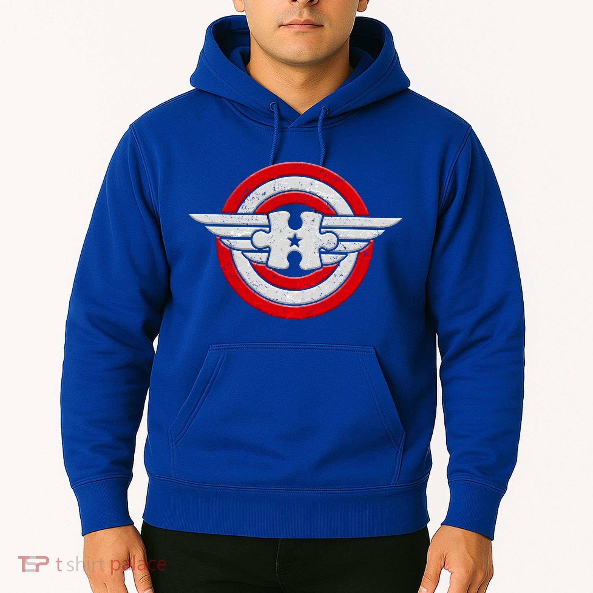 Autism Awareness Superhero Shield Crest Hoodie